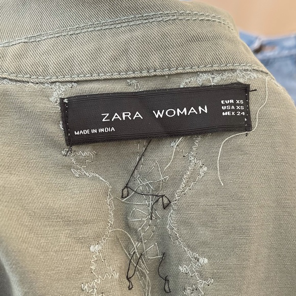Zara army green embroidered jacket - Picture 12 of 12
